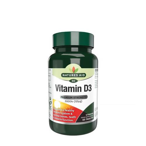 Natures Aid Vitamin D3 5000IU High Strength (60 Tablets)