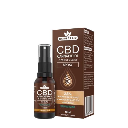 Natures Aid CBD Cannabidiol Spray 2,5% (10 ml, Peppermint)