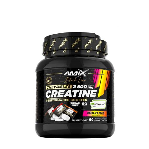 Amix Black Line Creatine Creapure 2500mg Chewable Tabs Zero Sugar (60 Chewable Tablets)