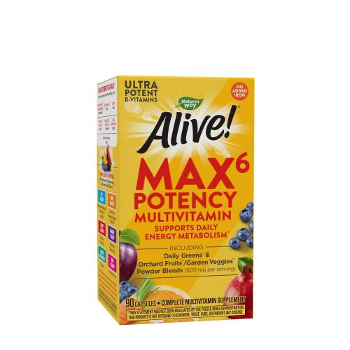 Nature's Way Alive!® Max6 Max Potency Daily Multivitamin Without Iron (90 Capsules)