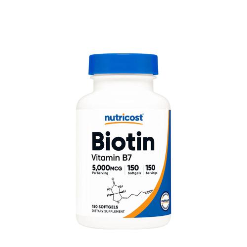 Nutricost Biotin with Coconut Oil Softgels 5000 mcg (150 Softgels)