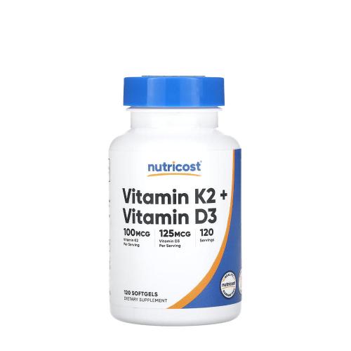 Nutricost Vitamin K2 (MK7) (100 mcg) + Vitamin D3 (5000 IU) (120 Softgels)