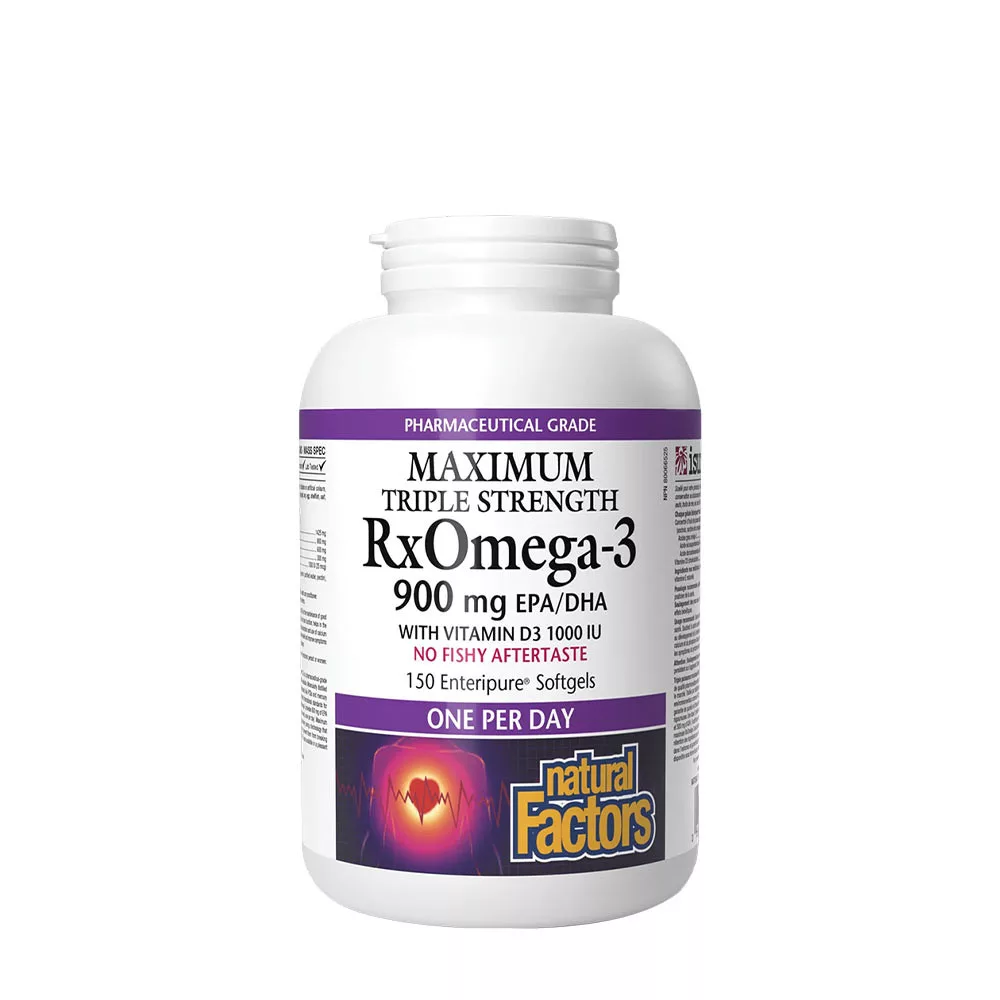 Natural Factors RxOmega-3 with Vitamin D3 Maximum Triple Str