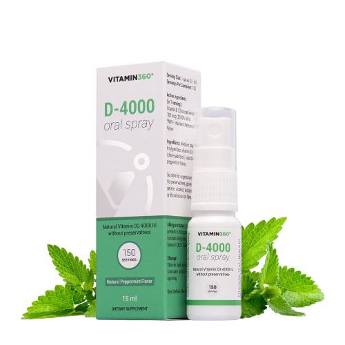 Vitamin360 D-4000 Oral Spray (15 ml, Natural Peppermint)