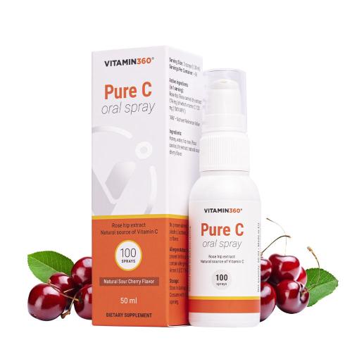Vitamin360 Pure C Oral Spray (50 ml, Sour Cherry)