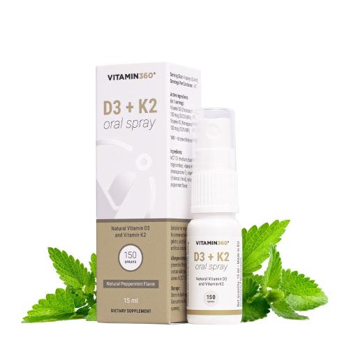 Vitamin360 D3 + K2 Oral Spray (15 ml, Natural Peppermint)