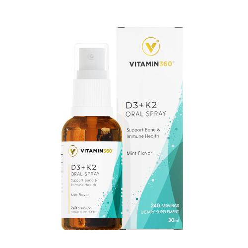 Vitamin360 D3 + K2 Oral Spray  (30 ml, Mint Flavor)